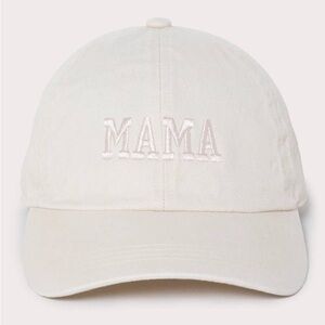 Cream 'MAMA' Embroidered Cap